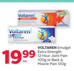 Rexall VOLTAREN Emulgel Extra Strength 12 Hour Joint Pain 100g or Back & Muscle Pain 120g offer
