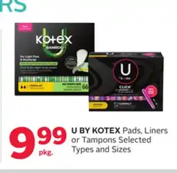 Rexall U BY KOTEX Pads, Liners or Tampons offer