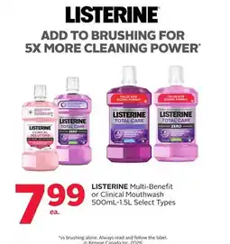 Rexall Multi-Benefit or Clinical Mouthwash 500mL-1.5L offer