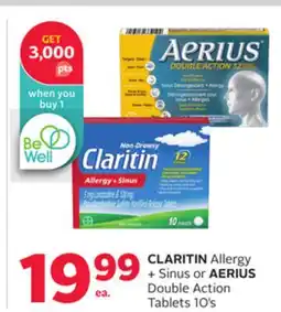 Rexall CLARITIN Allergy + Sinus or AERIUS Double Action Tablets offer