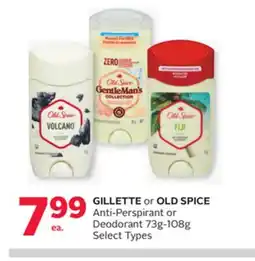 Rexall GILLETTE or OLD SPICE Anti-Perspirant or Deodorant offer