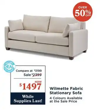 La Z Boy Wilmette Fabric Stationary Sofa offer