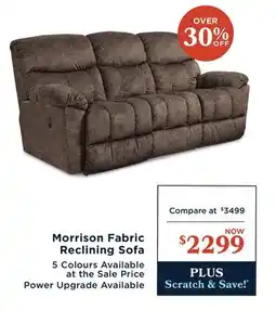 La Z Boy Morrison Fabric Reclining Sofa offer