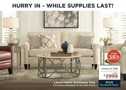La Z Boy Laurel Fabric Stationary Sofa offer