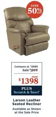 La Z Boy Larson Leather Seated Recliner offer