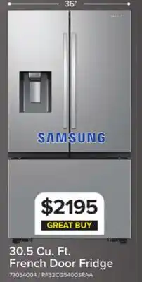 Leon's Samsung 36 31 Cu. Ft. Stainless Steel French Door Refrigerator - RF32CG5400SRAA offer