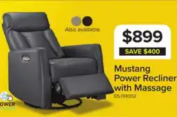 Leon's Mustang Swivel Glider Power Recliner - Dark Grey offer