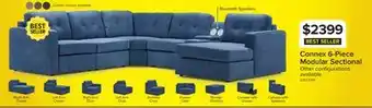 Leon's Feeling Connected - Connex 6-Piece Modular Sectional with Storage Console - Blue offer