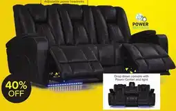 Leon's San Antonio Dual Power Reclining Sofa - Grey offer