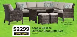 Leon's Acadia 6-Piece Banquette Outdoor Furniture - Grey, Beige offer