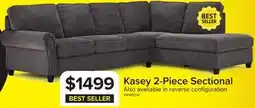 Leon's Kasey 2-Piece Sectional with Right Facing Chaise - Grey offer
