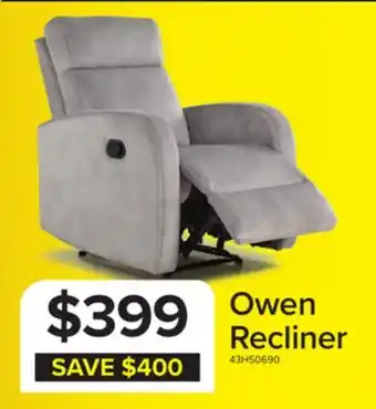 Leon's Owen Recliner - Grey offer