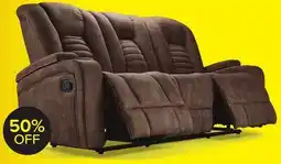 Leon's Dallas Reclining Sofa With Drop Down Table - Mocha offer
