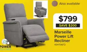 Leon's Marseille Power Lift Recliner - Light Grey offer