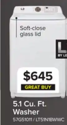 Leon's L2 White Top Load Electric Washer (5.1 Cu.ft ) - LT51N1BWWC offer
