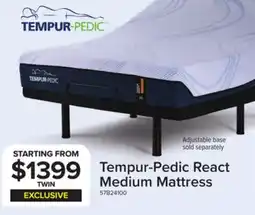 Leon's Tempur-Pedic React 2.0 Medium Twin Mattress 10 inches offer