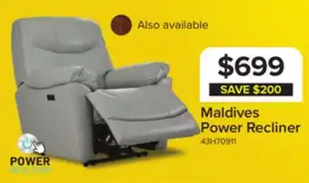 Leon's Maldives Power Recliner - Silver offer