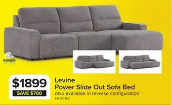 Leon's Levine Power Slide Out Sofa Bed with Left Facing Chaise – Taupe offer