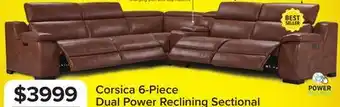 Leon's Corsica 6-Piece Dual Power Reclining Sectional - Brown offer