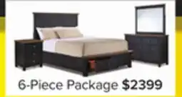 Leon's Stormy Ridge 6 - Piece Queen Storage Bedroom Package - Slate Black, Chicory offer
