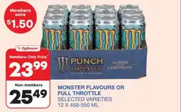 Wholesale Club MONSTER FLAVOURS OR FULL THROTTLE, 12 X offer