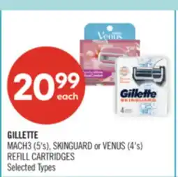 Shoppers Drug Mart GILLETTE MACH3 (5's), SKINGUARD or VENUS (4's) REFILL CARTRIDGES offer
