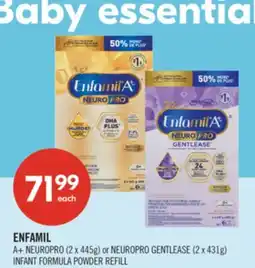 Shoppers Drug Mart ENFAMIL A+ NEUROPRO (2 x 445g) or NEUROPRO GENTLEASE (2 x 431g) INFANT FORMULA POWDER REFILL offer