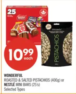 Shoppers Drug Mart WONDERFUL ROASTED & SALTED PISTACHIOS (400g) or NESTLÉ MINI BARS (25's) offer