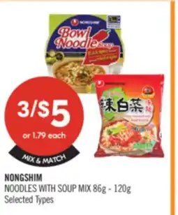 Shoppers Drug Mart NONGSHIM NOODLES WITH SOUP MIX offer