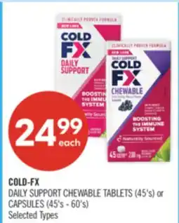 Shoppers Drug Mart COLD-FX DAILY SUPPORT CHEWABLE TABLETS (45's) or CAPSULES (45's - 60's) offer