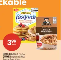 Shoppers Drug Mart BISQUICK MIX (1.13kg) or QUAKER INSTANT OATMEAL offer