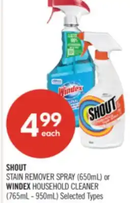 Shoppers Drug Mart SHOUT STAIN REMOVER SPRAY (650mL) or WINDEX HOUSEHOLD CLEANER (765mL - 950mL) offer
