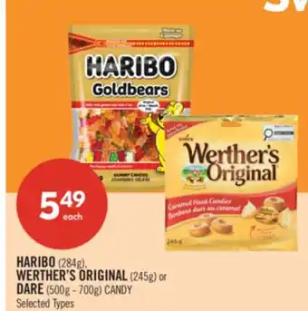 Shoppers Drug Mart HARIBO (284g), WERTHER'S ORIGINAL (245g) or DARE (500g - 700g) CANDY offer