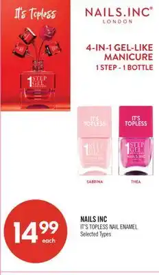 Shoppers Drug Mart NAILS INC IT'S TOPLESS NAIL ENAMEL offer