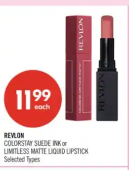 Shoppers Drug Mart REVLON COLORSTAY SUEDE INK or LIMITLESS MATTE LIQUID LIPSTICK offer