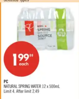 Shoppers Drug Mart PC NATURAL SPRING WATER offer