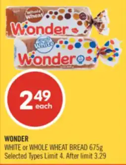 Shoppers Drug Mart WONDER WHITE or WHOLE WHEAT BREAD offer
