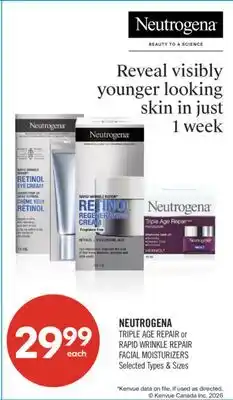 Shoppers Drug Mart NEUTROGENA TRIPLE AGE REPAIR or RAPID WRINKLE REPAIR FACIAL MOISTURIZERS offer