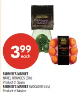 Shoppers Drug Mart FARMER'S MARKET NAVEL ORANGES (3lb) FARMER'S MARKET AVOCADOS (5's) offer