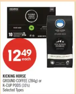 Shoppers Drug Mart KICKING HORSE GROUND COFFEE, 284g or K-CUP PODS, 10's offer