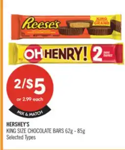 Shoppers Drug Mart HERSHEY'S KING SIZE CHOCOLATE BARS offer