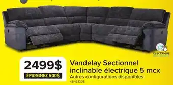 Leon's Vandelay Sectionnel inclinable électrique à double inclinaison 5 mcx – bleu offer