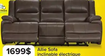 Leon's Allie Sofa inclinable électrique à double inclinaison en cuir – moka offer