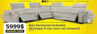 Leon's Ajax Sectionnel inclinable électrique en cuir 6 mcx – blanc offer