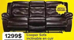 Leon's Cooper Sofa inclinable en cuir – brun offer