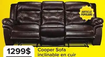 Leon's Cooper Sofa inclinable en cuir – brun offer