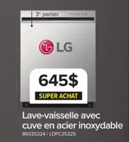 Leon's LG Lave-vaisselle avec 3e panier acier inoxydable - LDFC3532S offer