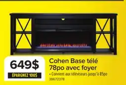 Leon's Cohen Base télé avec foyer 78 po - gris offer