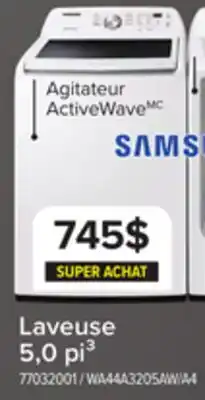 Leon's Samsung Laveuse à chargement par le haut 5,0 pi³ avec agitateur ActiveWaveMC blanc WA44A3205AW/A4 offer