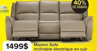 Leon's Maxton Sofa inclinable électrique en cuir - taupe offer